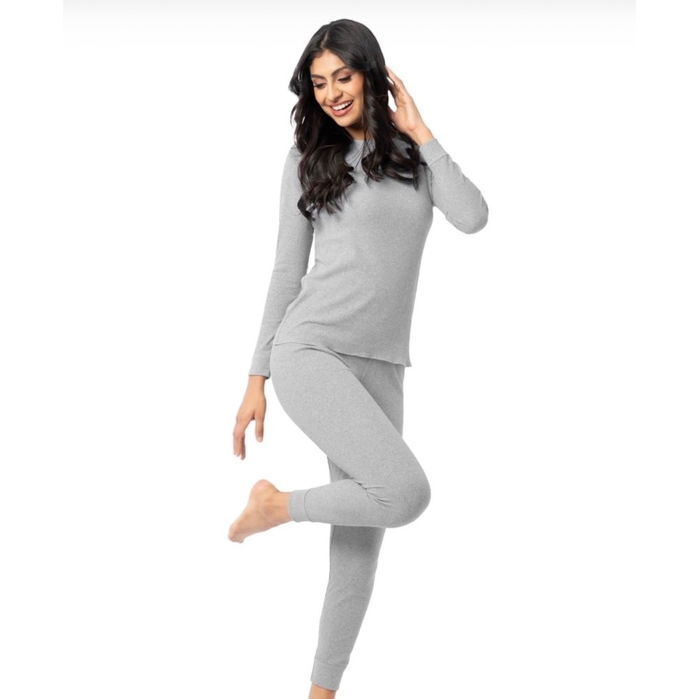 NWT * Set of 2* Fruit of the Loom Womens Waffle Thermal Top & Pants Size M 8 10